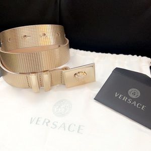 STILL AVAILABLE - VERSACE Champage gold Belt - 36” long